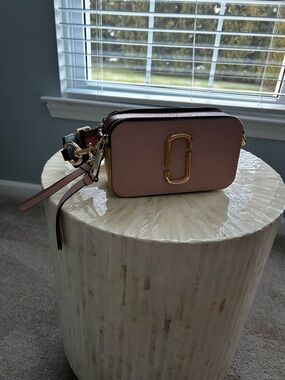 Marc Jacobs Blush Pink Double-Zip Snapshot Crossbody